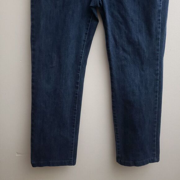Soft Surroundings Womens Crop Jean 10 Straight Dark Wash High Rise Blue Capri - Picture 4 of 8